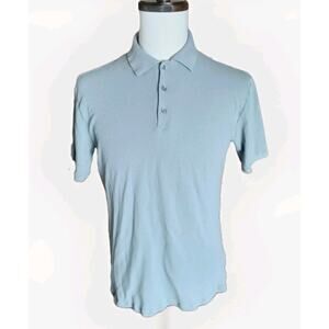 Zanone Polo Shirt Mens M Blue 100% Cotton Made Italy Knit Casual Summer